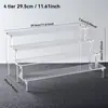 Suporte de Exibição em Escada de Acrílico para Bonecos Pop Mart Blind Box, Suporte de Exibição de Mesa para Miniaturas, Rack de Armazenamento Transparente Jasmim