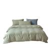 Conjunto de Quatro Peças de Algodão Tricotado com Estampa Simples Nova Algodão Divisão de Cor Kit de Cama de Algodão Transfronteiriço em estoque