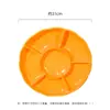 Plato desechable de plástico PS para fiesta picnic dim sum plato con compartimentos para fruta 31cm snacks plato de seis compartimentos