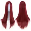 Peruca Cosplay Anime Personalizada Cabelo Longo Liso Colorido Repartição Média 70cm Touca Transfronteiriça Europeia e Americana Fabricante Atacadista