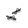 Pinzas para el cabello de lazo hueco con diamantes completos, negras y plateadas, hechas a mano originalmente, un par de pinzas laterales con una estética de nicho para flequillo lateral