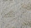 Novo Tecido Bordado com Renda e Padrão de Flor de Abóbora para Blusas Femininas, Apresentando Bordado Completo com Fio de Algodão