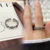 ZHIYUN Joyería de Plata Tailandesa sin Color Anillo Abierto Simple Personalizado para Mujer Versátil Nicho Transfronterizo Anillo de Plata 925