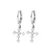 Brinco de Argola Cruz de Diamante Tendência Japonesa e Coreana Celebridade da Internet Mesmo Estilo Cool Distintivo Estilo de Rua Europeu e Americano Brincos Novo de Verão