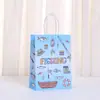 Bolsa de Tote de Pesca de Dibujos Animados Bolsa de Regalo Impresa Bolsa de Papel Kraft al por Mayor Bolsa de Compras para Centro Comercial Bolsa para Llevar