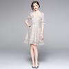 Vestido de Primavera para Mujer de Comercio Exterior 2023 Nuevo Vestido Elegante de Largo Medio Romántico Francés de Manga Larga con Cintura Vestido Floral para Niños