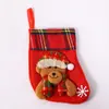 Nova Decoração de Natal Desenho Animado Velhinhos Meias com Carta Presente Infantil Bolsa de Doces Pingente para Árvore de Natal