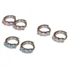 Pendientes de Aro de Doble Perforación de Colores con Circonita, Pendientes de Aro Lisos Súper Brillantes y Exquisitos, Diseño de Nicho, Aretes de Aro y Clips para Orejas Personalizados