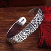 Pulsera Antigua de Plata Tailandesa de los Ocho Tesoros de la Suerte pulsera de plata Xizang desgastada negra joyería de plata Miao hecha a mano estilo étnico original femenina