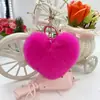 Llavero Colgante Corazón de Piel Sintética de Zorro 9cm Colgante de Peluche Corazón Melocotón para Bolso Accesorios para Ropa, Zapatos y Sombreros Accesorios