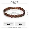 Pulsera Magnética de Tres Filas Color Bronce Cruzada Escudo en Relieve Versión Ancha Hebilla Plegable Pulsera Magnética para Hombre Joyería Ajustable