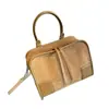 Bolso de mano Luojia de cuero genuino para mujer, bolso tipo bowling de piel de vaca esmerilada de capa superior, bolso pequeño cuadrado vintage, bolso cruzado transfronterizo