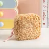 Bolsa de Almacenamiento con Estampado de Leopardo de Peluche Transfronteriza, Bolsa Portátil para Guardar Toallas Sanitarias, Bolsa Cuadrada Pequeña de Lujo para Menstruación al por Mayor