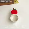 Lindo platito para salsa con mango de caricatura creativa, platito para condimentos de color bajo vidriado, plato para mojar de cerámica particularmente hermoso, platito