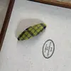 Grampo de Pressão com Botão Tecido Xadrez Retrô Linha de Prensagem Outono Inverno Versátil Franja Lateral Acessório de Cabelo