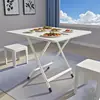 Nueva Mesa Plegable Mesa Cuadrada Pequeña Simple Mesa Plegable para el Hogar Mesa de Comedor Plegable Mesa de Comedor Mesa de Comedor Cuadrada Portátil Mesa Simple