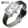Reloj de Plato Cuadrado Pequeño Retro Ofns Elegante Estudiante Nicho Reloj con Correa de Gama Alta Reloj de Cuarzo Casual para Mujer