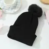 Gorro de Punto con Pompón Grande para Otoño e Invierno, Muy Elástico y No se Deforma Fácilmente, Gorro Cálido de Lana, Gorro Casual Versátil de Estilo Japonés y Coreano