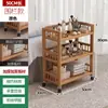 Carro Móvil para Salón de Belleza Estante de Almacenamiento Multifuncional de Madera Maciza Carrito de Herramientas Empujado a Mano para Barbería Mesa de Esquina