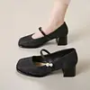 Nuevos zapatos Mary Jane de estilo chino para mujer, nuevo modelo otoño 2026, combinados con un vestido cheongsam, tacones de plataforma gruesa y suaves