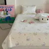 Juego de tres piezas de colcha acolchada de algodón de doble cara con estampado estilo caricatura, sábana de algodón puro, funda para kang de tatami, adecuada para todas las estaciones