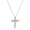 Collar de cruz moderno de hip-hop con incrustaciones de diamantes, popular entre los influencers, accesorio versátil para estudiantes, joyería de nicho