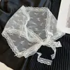 Lenço de cabeça de renda estilo rústico para mulheres, lenço triangular de proteção solar de verão, faixa de cabeça para fotos na praia, tiara de alta qualidade, lenço de seda