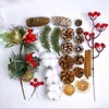 Decoración Navideña DIY Transfronteriza Agujas de Pino Piñas Frutas Secas Paquete de Materiales Hechos a Mano Suministros para Vestir el Ambiente del Árbol de Navidad