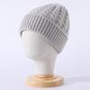 Chapéu de Lã 100% Outono e Inverno Feminino Lã Pura Cor Sólida Design Estilo Coreano Chapéu de Tricô Chapéu Quente Pulôver Geração de Cabelo