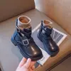 Zapatos Infantiles 2026 Primavera y Otoño Estilo Nuevo Zapatos de Cuero para Niñas Estilo Británico Retro Botines Botas de Cuero para Niñas Dulces Geniales Botas tipo Martin