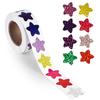 500 Calcomanías/rollo Calcomanías Láser de Estrella de Cinco Puntas Coloridas Etiquetas Autoadhesivas Calcomanías Decorativas Embalaje DIY para Niños