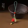 Série Corrente Nacional Vermelho Cinábrio Buda Maitreya Corrente de Celular Enfeites Pendentes Retrô Festivo Ano Novo Vermelho Resistente a Quedas Dourado Púrpura Cordão de Areia