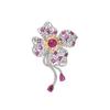 Broche de mariposa roja brillante de alta gama con forma de amor, accesorios de lujo, ramillete de flores de cristal exquisito.