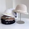 Chapéu Bucket com Borda de Laço de Seda e Linho Decorativo em Renda para Mulheres, Chapéu de Feltro de Lã Australiana de Inverno, Chapéu de Pescador Versátil e Estiloso