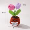Muñeco de papa positivo de lana tejido a mano terminado, adornos de maceta tejidos, flores artificiales de energía positiva tejidas al crochet y plantas verdes
