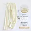 Calça de Gaze Pura de Algodão para Maternidade no Atacado para Uso Pós-Parto, Calça de Dormir Elástica Ajustável para Mulheres Grávidas