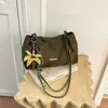 Bolso bandolera retro color Maillard de gran capacidad para mujer, súper popular, versátil, bolso de hombro, moda, para el trabajo, bolso cruzado