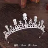 Coroa de Noiva Europeia e Americana Acessórios para Vestido de Casamento Tiara de Strass Liga de Barroco Coroa para Cerimônia de 18 Anos Acessórios de Cabelo para Adultos
