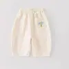 Calça Cropped Casual de Verão Infantil 2026 Novo Estilo Calças Finas para Meninos e Meninas Bebê Estilo Coreano Soltas Calças Anti-Mosquito