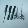 Conjunto de 5 peças de tesouras de barbeiro para crianças, tesouras de cabeleireiro, tesouras de dentes finos, tesouras planas, tesouras para animais de estimação transfronteiriças