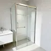 Box de Banheiro Simples com Divisória de Vidro para Separação Seca e Úmida, Vidro Temperado Integrado para Apartamentos Pequenos