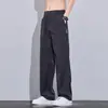 Jeans de Tencel para Hombre Verano Delgados Sueltos Pierna Recta Caída Pantalones Casuales de Seda Helada de Alta Gama Pantalones Largos