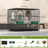 Jaula para Periquitos, Cacatúas, Agapornis, Villa de Pájaros Encriptada, Jaula de Pájaros Perla, Jaula Metálica Plegable para Coche