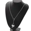 Moderna Versátil Collar de Candado de Corazón Cadena Cubana de Acero Inoxidable Collar Largo Cadena de Suéter de Gama Alta Joyería Transfronteriza