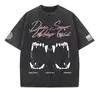 [Transfronterizo 230g] Camiseta Hip-Hop Moda Masculina Harajuku Algodón Multicolor Lavada con Dibujos Lisa