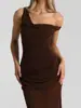 2026 Moda de Comercio Exterior Europeo y Americano Transfronterizo Sexy Chica Caliente Vestido Largo Ajustado con Ceñido a la Cintura y Abertura para Mujer