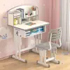 Mesa Infantil Ajustável para Casa com Estante Integrada Mesa de Estudo para Alunos do Ensino Fundamental e Médio Mesa e Cadeira para Escrever Deveres