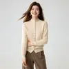 2026 Suéter de Tricô Elegante e Juvenil de Caxemira com Gola Alta e Botões Múltiplos, Nova Moda Outonal Versátil
