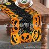 Toalha de Mesa Nova de Halloween Transfronteiriça Caveira Rosa Atmosfera Festiva Decoração de Mesa Isolada Antiderrapante Bandeira de Mesa de Linho