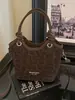 Bolso de Mano Estampado de Leopardo para Mujer 2025 Nuevo de Moda Otoño Invierno Nicho Lujo Ligero Tacto de Alta Gama Bolso de Mano Bolso de Hombro Bolso Cruzado Tipo Cubo